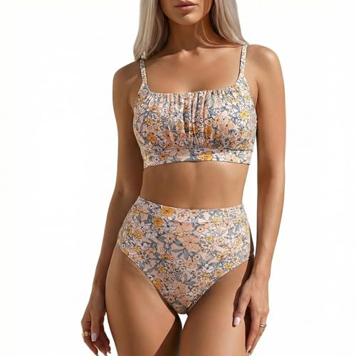 OUSIMEN Traje de Baño 2 Piezas Mujer Bikinis Push up Talle Alto Bañadore Conjunto Sexy Bikinis Deportivo Chaleco