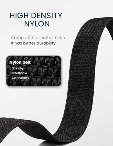 GEIT Stretch Nylon Belt with Quick Release Metal Buckle, 1 3/8" Casual Golf Tactical Invisible Elastic Web Belt2