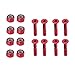 Generic Premium Skateboard Truck Mounting Hardware Kit - 8 Pieces, Red, 1 inch