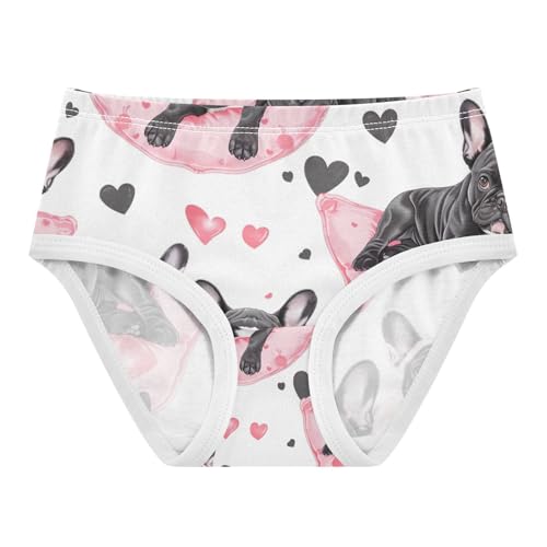 Toddler Girl Briefs, Cute Dog White Girls Cotton Underwear, 2–8 Years