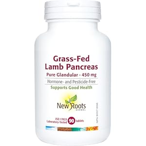 New Roots Herbal – Grass-Fed Lamb Pancreas – Pure Glandular 450mg 90 Tablets 90-Day Supply – Pancreatic Enzymes Supplements – Pancreas & Vitamin C (Ascorbic Acid) – Digestive Enzyme Supplements