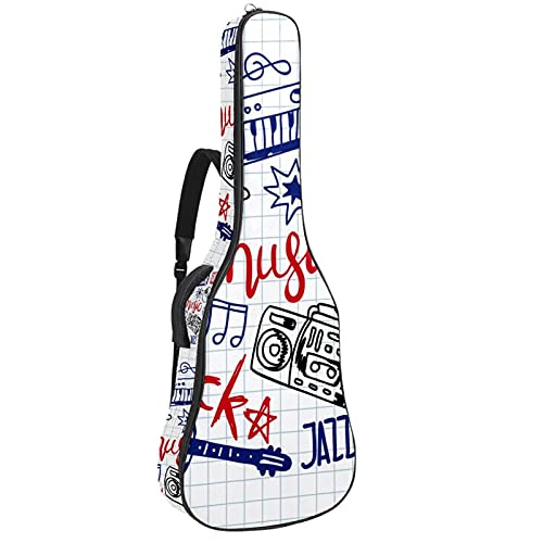 Sac à dos pour guitare à motif musical coloré et sangles ajustables