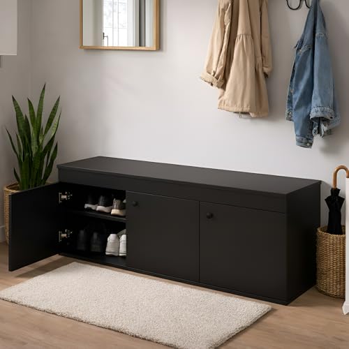 Image of Amazon Brand - Solimo Engineered Wood 3 Door Shoe Rack| Wenge Finish | L 120 X W 40 X H 47.5 CM