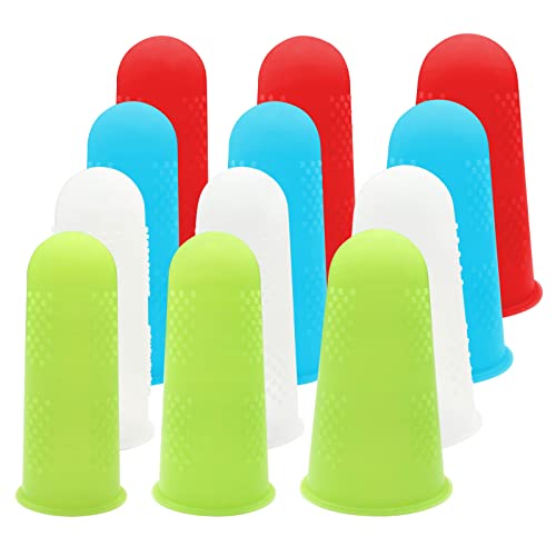 12 Pcs Silicone Hot Glue Gun Finger Caps,...