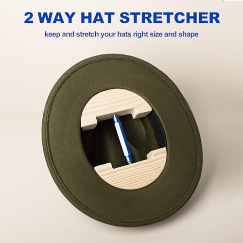 Image of Hat Stretcher for Fitted Hats, Cowboy Hat Stretcher Fitted Hat 7 to 8 1 /2, Adjustable Wooden Hat Jack Stretcher Fits All Caps