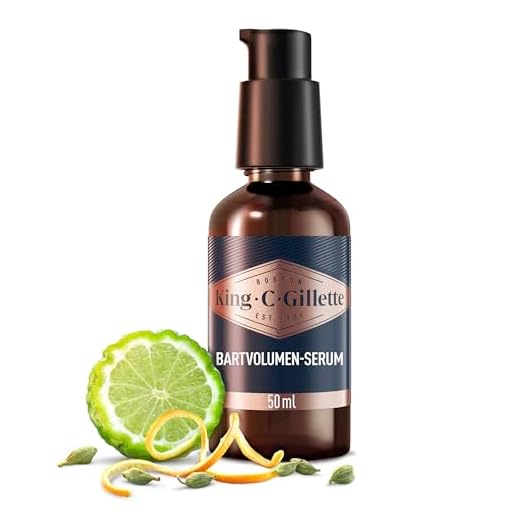 King C. Gillette Bartvolumen-Serum für Männer, Vollerer und Dichterer Bart in 14 Tagen, mit Dem Charakteristischen Duft von King C. Gillette, 50 ml