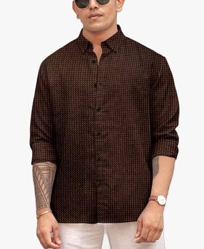 Image of Men's Casual Regular Fit Full Sleeve Collared Shirt, Stylish Fashion Wear