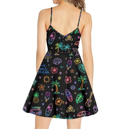 Image of Coloranimal Women's Summer Sleeveless Casual Swing Dresses with Loose Fit Beach Sundress
