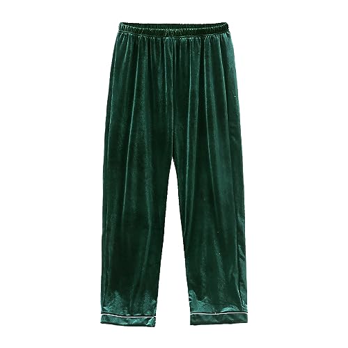MYGBCPJS Women Men Velvet Pajamas Pjs Suit Adult 2Pcs Long Sleeve T-shirt Tops+ Elastic Waist Pants Sleepwear Loungewear Set3