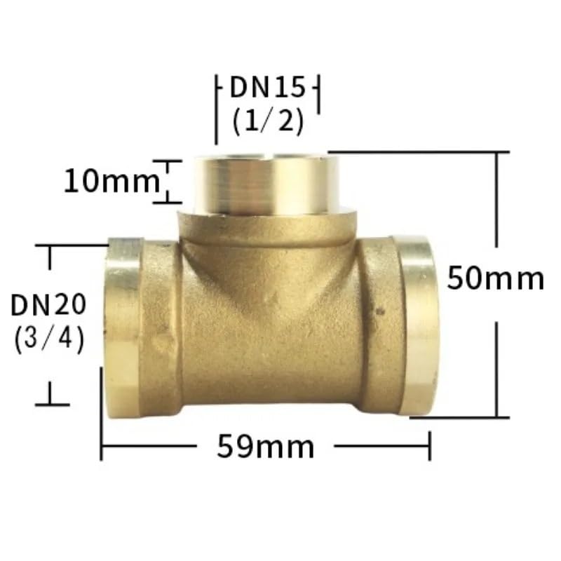 1pc Pneumatische Sanitär Messing Rohr Fitting Innengewinde 1/2 "-2" BSP Reduzierung T Typ Kupfer Armaturen Wasser Öl Gas Adapter(2)