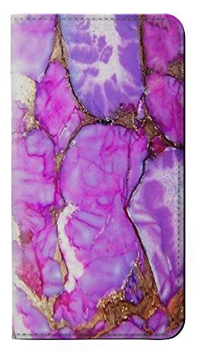 Purple Turquoise Stone PU Leather Flip Case Cover For Samsung Galaxy S9 Plus