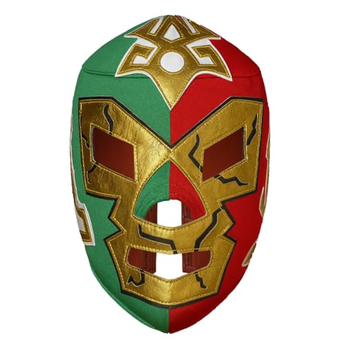 Escobar Dr Wagner Lucha Libre Wrestling Mask Costume Wear, Red Green style, Adult One Size