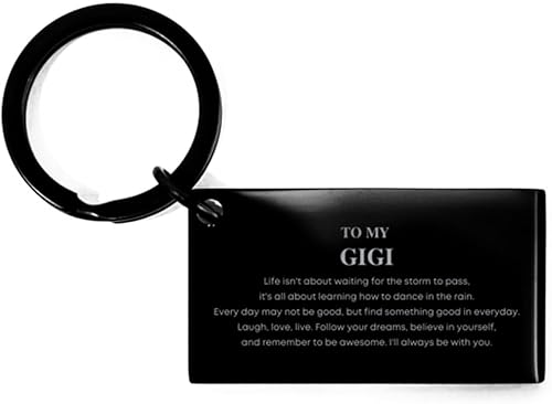Llavero con texto en inglés "To My Gigi", regalos inspiradores para Gigi grabado, cumpleaños, regalos de Navidad para Gigi To My Gigi. Ríe, ama,