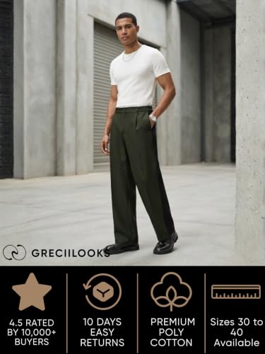 Image of GRECIILOOKS Men's Stretchable Track Pants | Comfortable & Stylish Trousers for Men | Formal & Casual Pant for Man | Breathable Summer Pant with Elastic Button Closure & Korean Style Travel With Pocket
