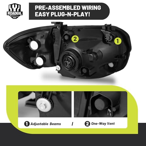 Image of Headlights for 2005-2006 Toyota Tundra Double /Crew Cab | ONLY fit 4 full size doors, for 2005-2007 Sequoia, Halogen Headlamp W /Bulbs,, Black Housing, Driver & Passenger Side