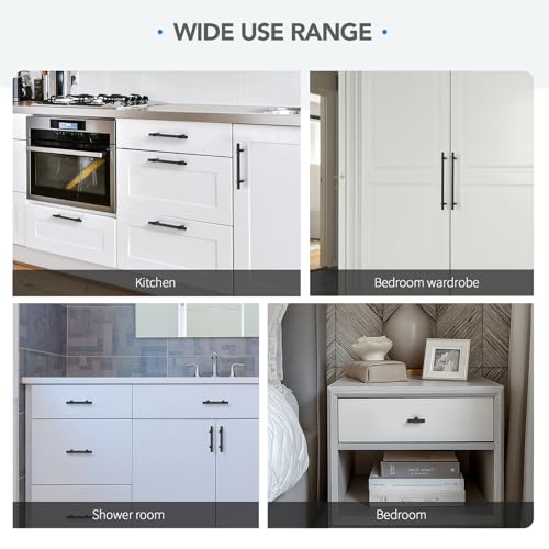 HOME EDIT 2 inch Black Cabinet Handles, 10 Pack Kitchen Cabinet Handles Matte Black Drawer Pulls Zinc Alloy Square Bar Kitchen Pulls by HOME EDIT - Used condition - Image 5