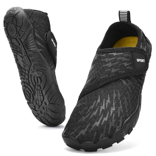 Image of Kids Water Shoes Boys Girls - Wide Toe Box Quick Dry Barefoot Shoes Breathable Non Slip Aqua Athletic Sneakers for Swim Beach Pool Kayak Hiking Sand Walking Travel Essentials (Little Kid /Big Kid)