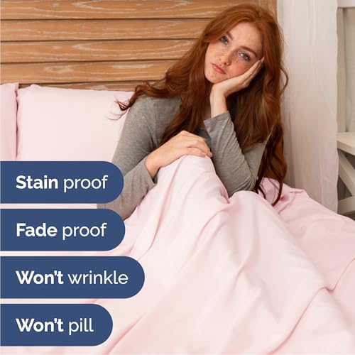 Image of Queen 6 Piece Bed Sheet Set - Breathable & Cooling Sheets - Lavender Pink