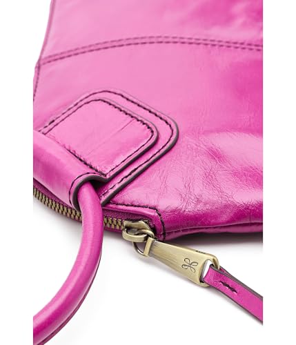 Image of HOBO Sable Leather Wristlet Clutch with Circular Handle, Zippered Closure, Credit Card Organizer, & Interior Zip Pocket