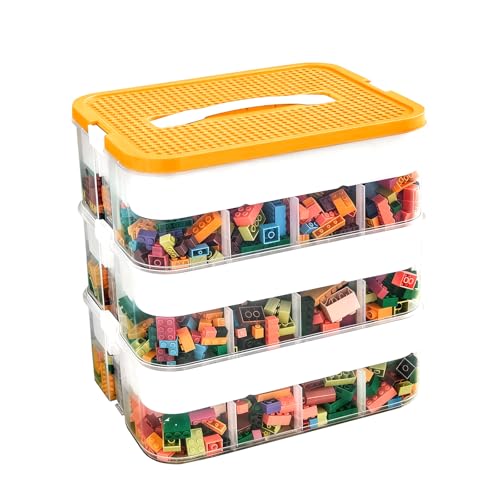 Boîtes empilables en plastique à compartiments triples pour trier Lego - 2