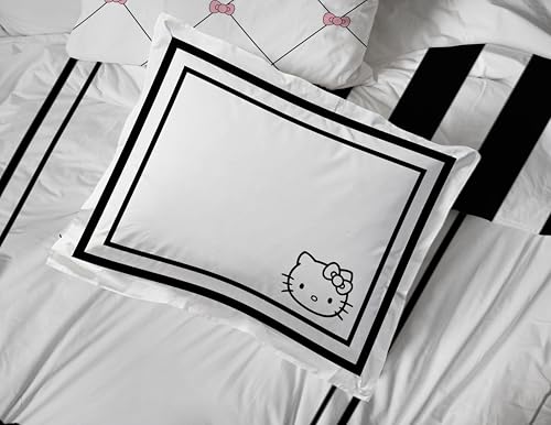 Image of Sanrio Hello Kitty Queen Comforter Set 7 Piece Bedding for Girls, White
