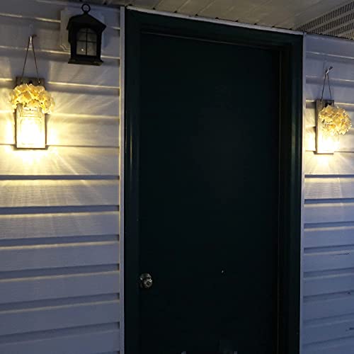 Besuerte Rustic Wooden Wall Hanging Decor With Led String Lights For Modern Living Room And Bedroom, Inspirational Country Style Vintage Wall Decoration Art, 6 Hour Timer Set Of 2 Grey #TOP3