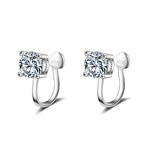 Emorias 1 Pair Pendientes de Aeación Zircon Sin Agujero Pendientes de Mujer de Moda Joyería Accesorios Clip de Oreja