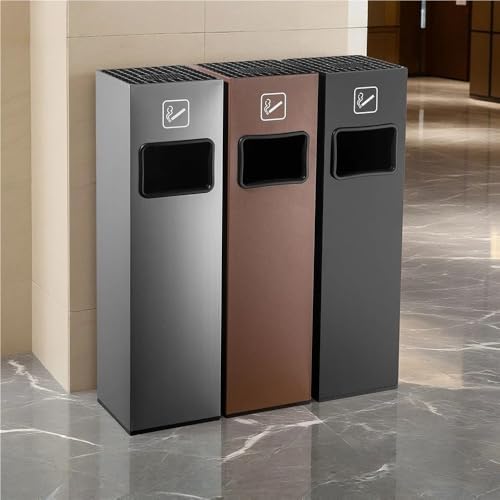 Elegant Gold Indoor Outdoor Trash Can with Removable Inner Bucket - Durable Iron & Baking Paint Finish - Ideal for Offices, Hotels, and Home Use