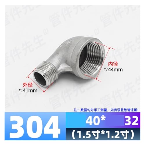 Coude à 90 degrés à diamètre variable en acier 304 pour rénovation cuisine et bain