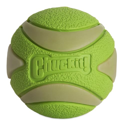 Chuckit! - MAX Glow Ultra Squeaker Ball - Pelota Sonora fosforescente para Perros - Pelota Sonora para Perros - Brilla en la Oscuridad - Tamaño Mediano - 6,5 cm de diámetro