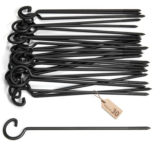 Screw Hooks for Hanging 12in,30Pack Long Screw-in Hooks,Ceiling Hooks