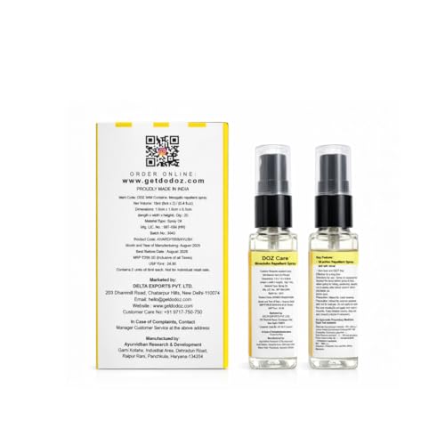 Image of DODOZ Anti-Mosquito Body Spray Kid-Safe Natural Protection, Gentle & Non-Toxic Repellent for Babies, Kids & Family Perfect For Indoor & Outdoor Use Non-Toxic & Easy to Carry 16ml Pack (8ml x 2)