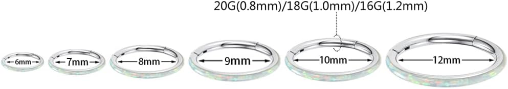 GAGABODY 16 Gauge Modern Pink Opal Paved Surgical Steel Snap Piercing Jewelry - Image 2