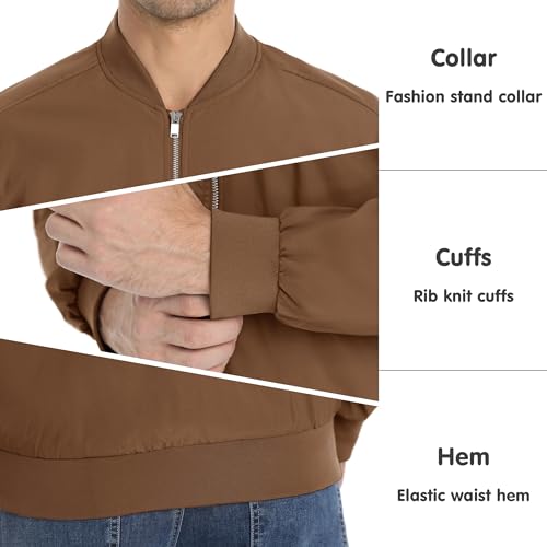 Magnivit MT-66-BROWN-2XL Men'S Windbreaker Jacket Casual Jacket Outdoor Windproof Coat Military Jackets Fashion Motorcycle Jacket Brown Xl thumb #3