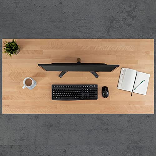 Image of Stand Up Desk Store Solid Wood Top Electric Adjustable Height Standing Desk with Programmable Memory (White Frame /Natural Birch Top, 60 inch Wide)