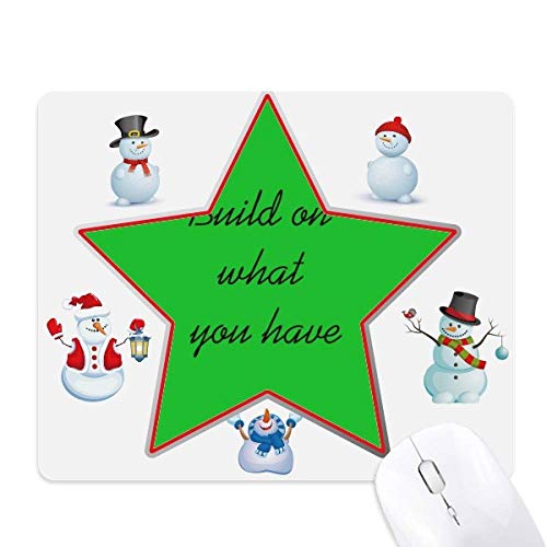 Tapis de souris bonhomme de neige étoile en tissu haute densité premium