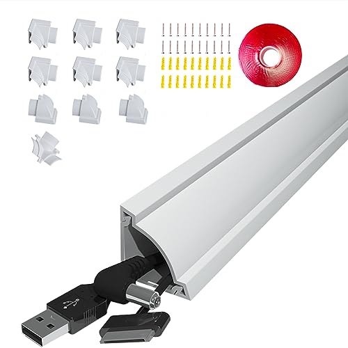 Corner Cable Hider,157in Corner Cable Concealer,Paintable Cord Cover on Wall,Corner Cable Management Kit,Cord Hider Wire Concealer,Cable Cover Raceway for Floor Baseboard,Ceiling,10XL15.7in,White
