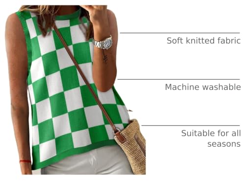 Image of Dokotoo Womens Summer Tops 2026 Casual Striped Color Block High Neck Tank Top Loose Knit High Low Sleeveless Shirts Blouses