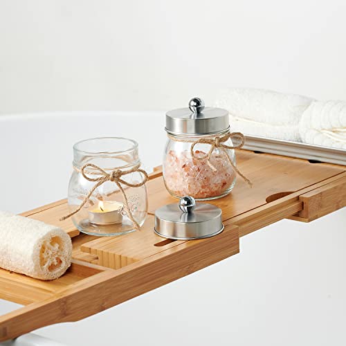 SheeChung-2-Pack-Qtip-Holder-for-Bathroom-Bathroom-Jars-Cotton-Swab-Holders-Bathroom-Organizers-and-Storage-Bathroom-Accessories-for-Cotton-Balls-Floss-Pick-Cotton-Round-Pads-Brushed-Steel SheeChung 2 Pack Qtip Holder for Bathroom Bathroom Jars Cotton Swab Holders Bathroom Organizers and Storage Bathroom Accessories for Cotton Balls Floss Pick Cotton Round Pads Brushed Steel