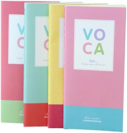 Portable Pocket Mini Vocabulary Word Notepad Diary Notebook Planner Learn English Training Margin Lined Revision Note Pad Eco-friendly Paper for Students 5.71"x2.76"/14.5x7cm [4PCS Random Color]