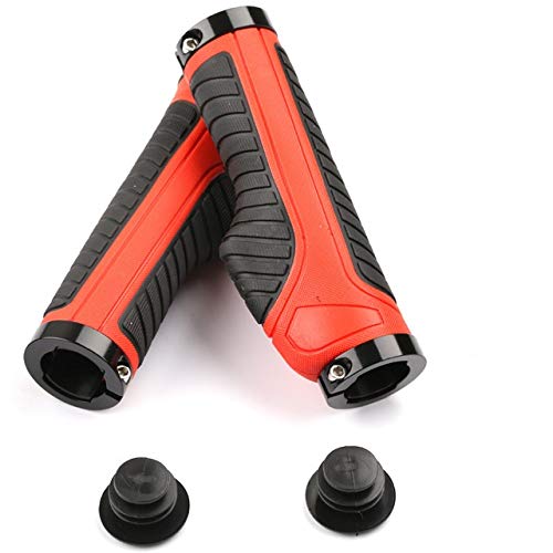 Puños de bicicleta rojos para rutas de montaña y paseos de carretera con confort ergonómico