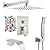 Cinwiny Shower System with Tub Spout Wall Mount Tub Shower Faucet Set Complete with Handheld Spray 3 Function Rough-In Valve Included,12 Inch Rainfall Shower Head,Brushed Nickel