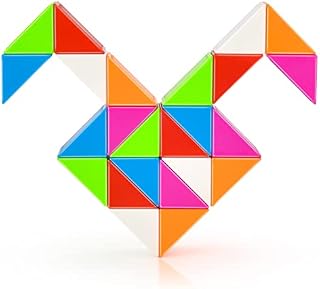 Magic Snake, 24 Blocks Snake Puzzle, TOYESS Twisty Magic Ruler, Brain Teaser Toy, Ideal Christmas Stocking Fillers for Kids, Boys, Girls, Party Fillers (Rainbow)