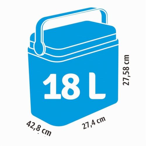 Passive Kühlbox aus Kunststoff mit Polystyrol-Isolierung (18 L, Türkis) – Ansicht 3