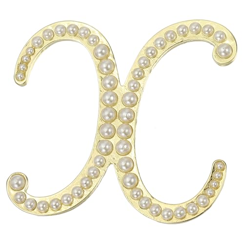 Image of PATIKIL Letter Brooch Pins, Pearl Initial Alphabet Letter Lapel Badges Pin for Women Men Girl Wife Suits Clothes Dress Bouquet Coat Hat Bag Craft Party