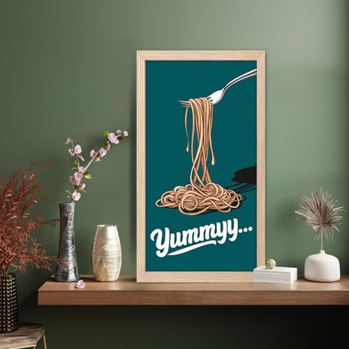 Image of NoWorries Wall art framed painting food posters for cafe decor (Synthetic wood frame) inch300 GSM premium art HD prints inch Wall painting for Home & Kitchen Decor (Pattern illustration)( Set of 1, Framed Painting) (NATURAL, ART-7, 10X19INCHES)