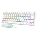 Produktbild Anivia Mini 60% Mechanische Gaming Tastatur Blauer Schalter QWERTY (DE-Layout), abnehmbares USB-C Kabel, Tastatur mit LED-Hintergrundbeleuchtung, Kompakt Gaming Tastatur mit Maus - Weiß