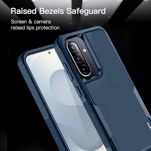 Image of KARWAN Shockproof Back Case Cover Compatible with Samsung Galaxy A36 / A56, Heavy Duty Case with 360 Degree Camera Protection, Dual Layer Rugged Bumper Protection Cover with Matte Finish (Blue)