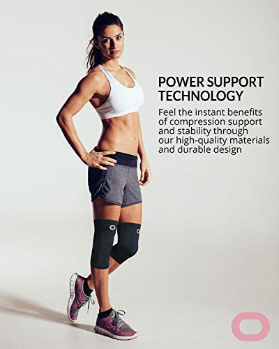 Crucial Compression Knee Sleeve (1 Pair) - Best Knee Braces For Knee Pain For Men & Women - Non-Slip Knee Support For Running, Weightlifting, Basketball, Gym, Workout, Sports #TOP2