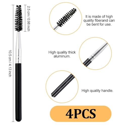 WOLMIK Eyelash Brush - 4 PCS Eyebrow Brush, Eyelash Comb, Portable Eye Brush, for Eye Lash Extension and Lifting Eyebrow, Reusable - Image 3